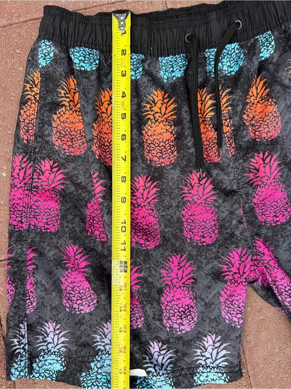 Ron Jon Surf Shop Swim Trunks Neon Pineapples XL